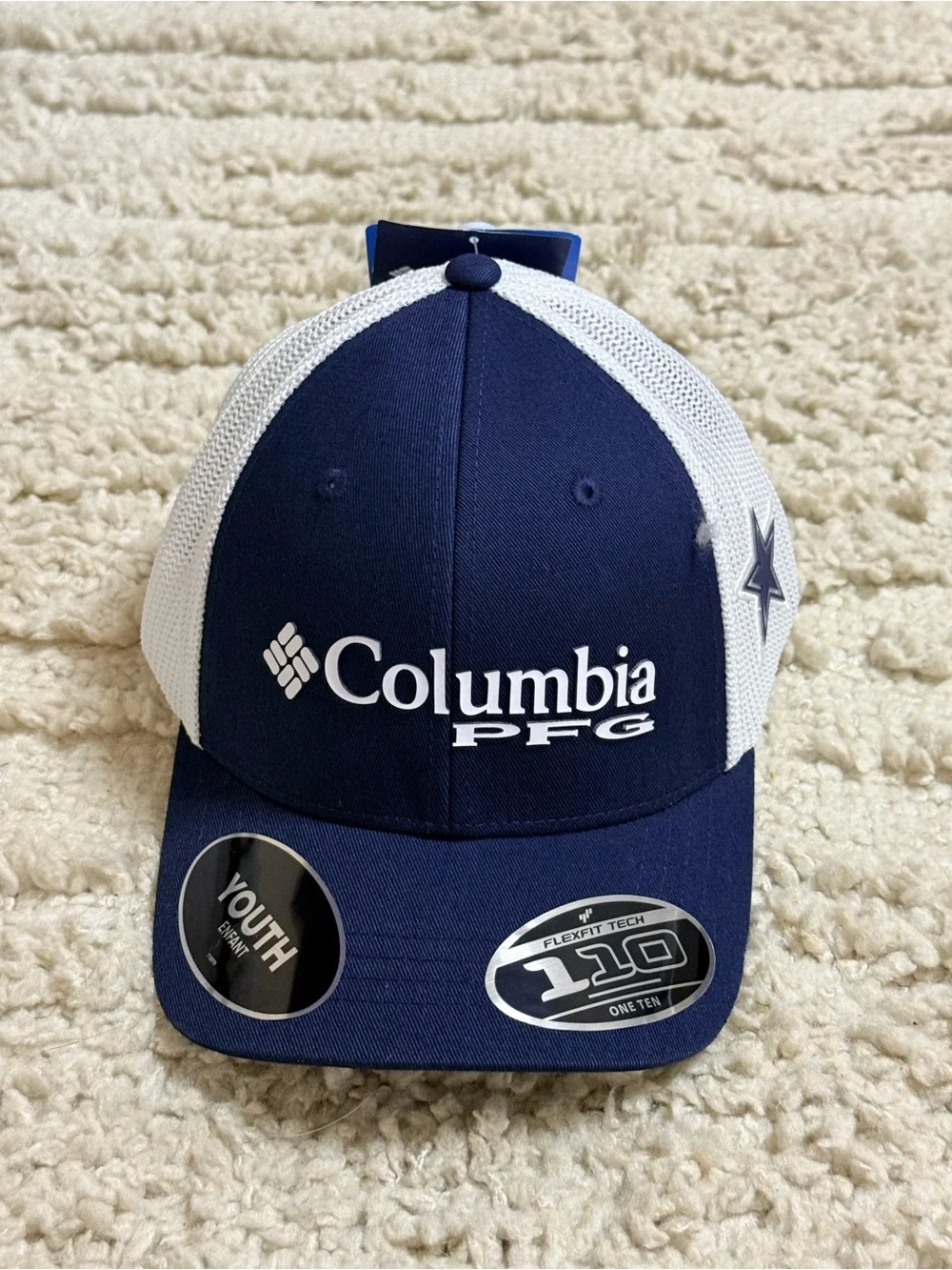 New Youth Columbia PFG Dallas Cowboys Mesh Snapback Hat - Navy